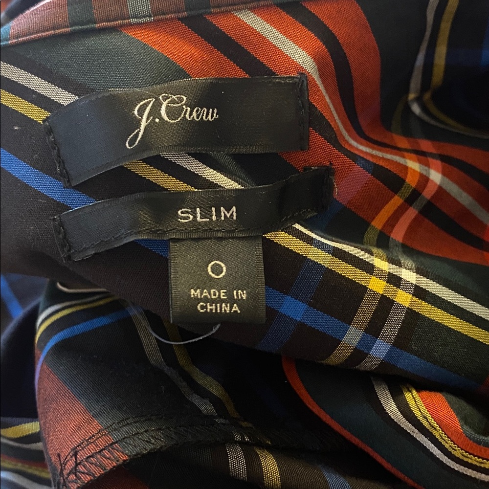 J Crew NWT Slim stretch perfect shirt in black Stewart tartan, size 0 - Picture 8 of 9